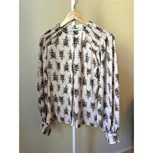 Emilia Wickstead Floral Silk Blouse, Size UK 8 / US 4